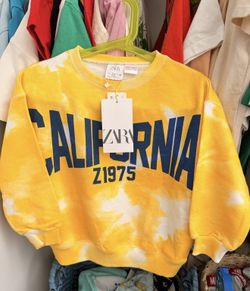 NWT Zara California Toddler Boy Girl 3t Sweatshirt 