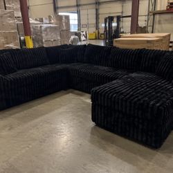 FREE DELIVERY Beautiful Corduroy Furniture , Sectional Sofa, R Shaped  Cushions& Chase