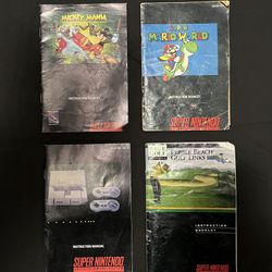 Super Nintendo SNES Instruction Manual Lot of 4