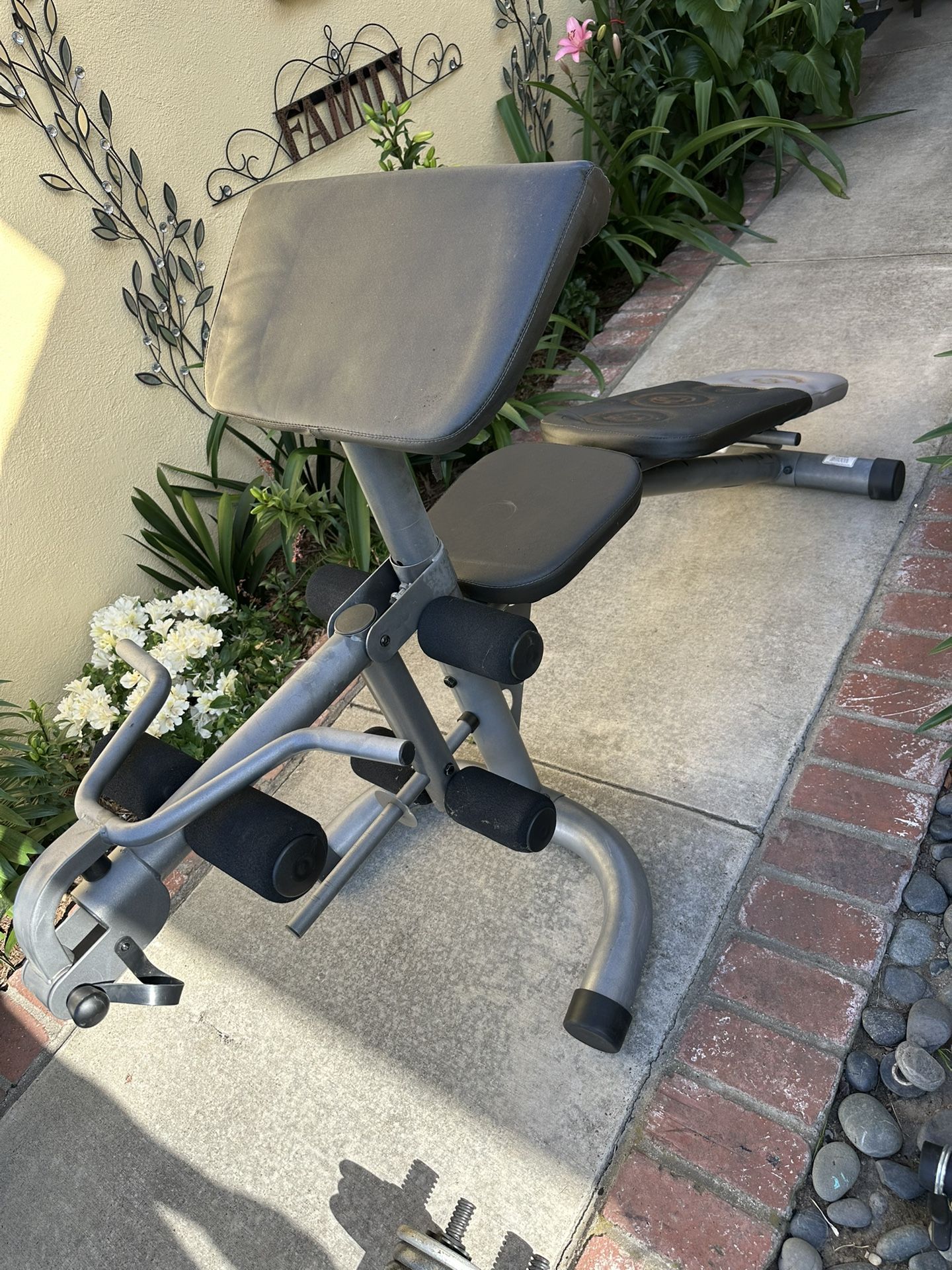 Inclined/declined Bench With Leg Press With 2 Dumbbells And Weights