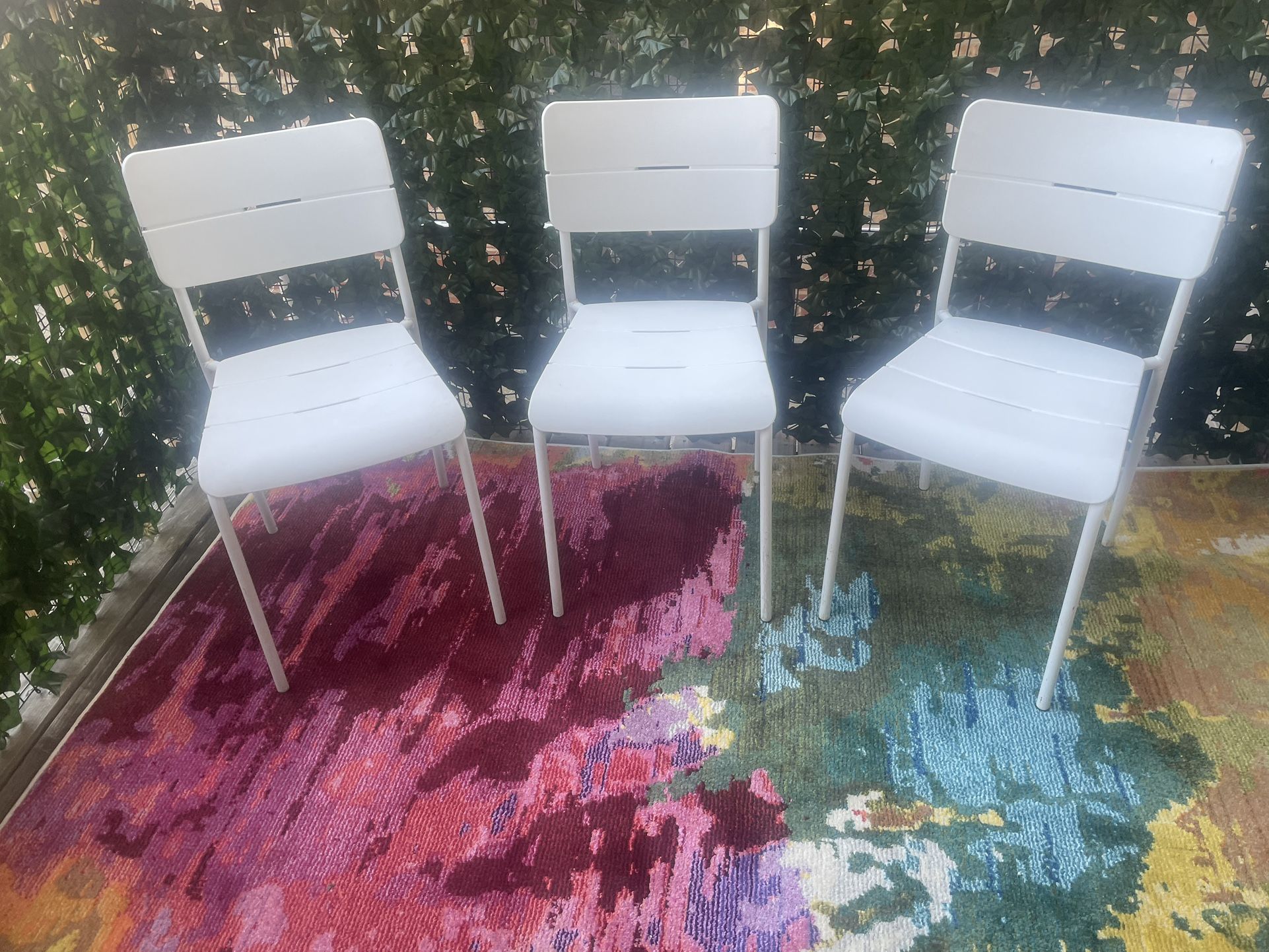 Three White Ikea VADDO Chairs