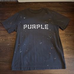Used purple brand tee paint splash