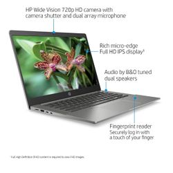 HP 14" FHD, Chromebook, AMD Ryzen 3-3250C, 4GBRAM, 128GB SSD, Silver, Chrome OS, 14b-na0010wm