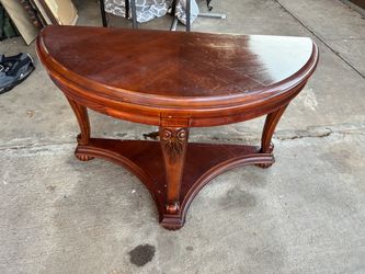 Mahogany Demilune Console Table