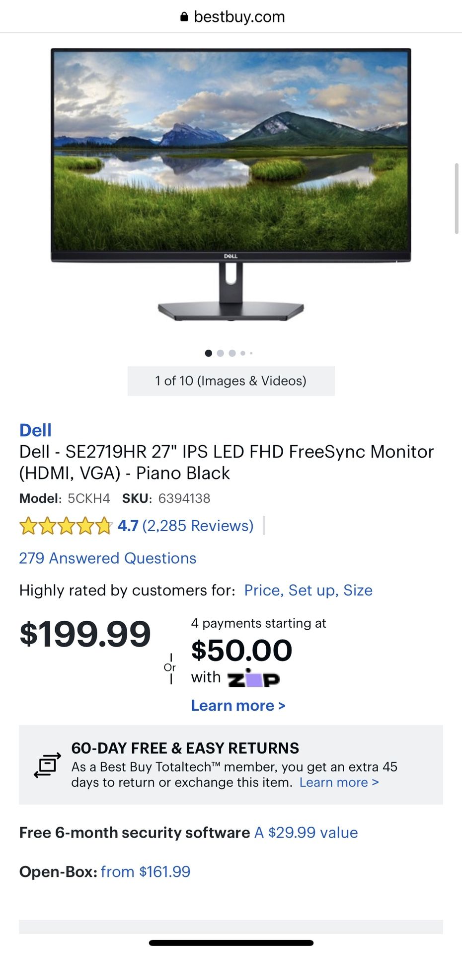 27” Dell Monitor