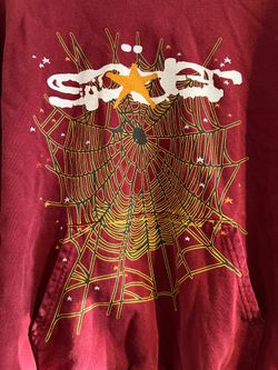 100% AUTHENTIC SP5DER HOODIE (Maroon/Gold)