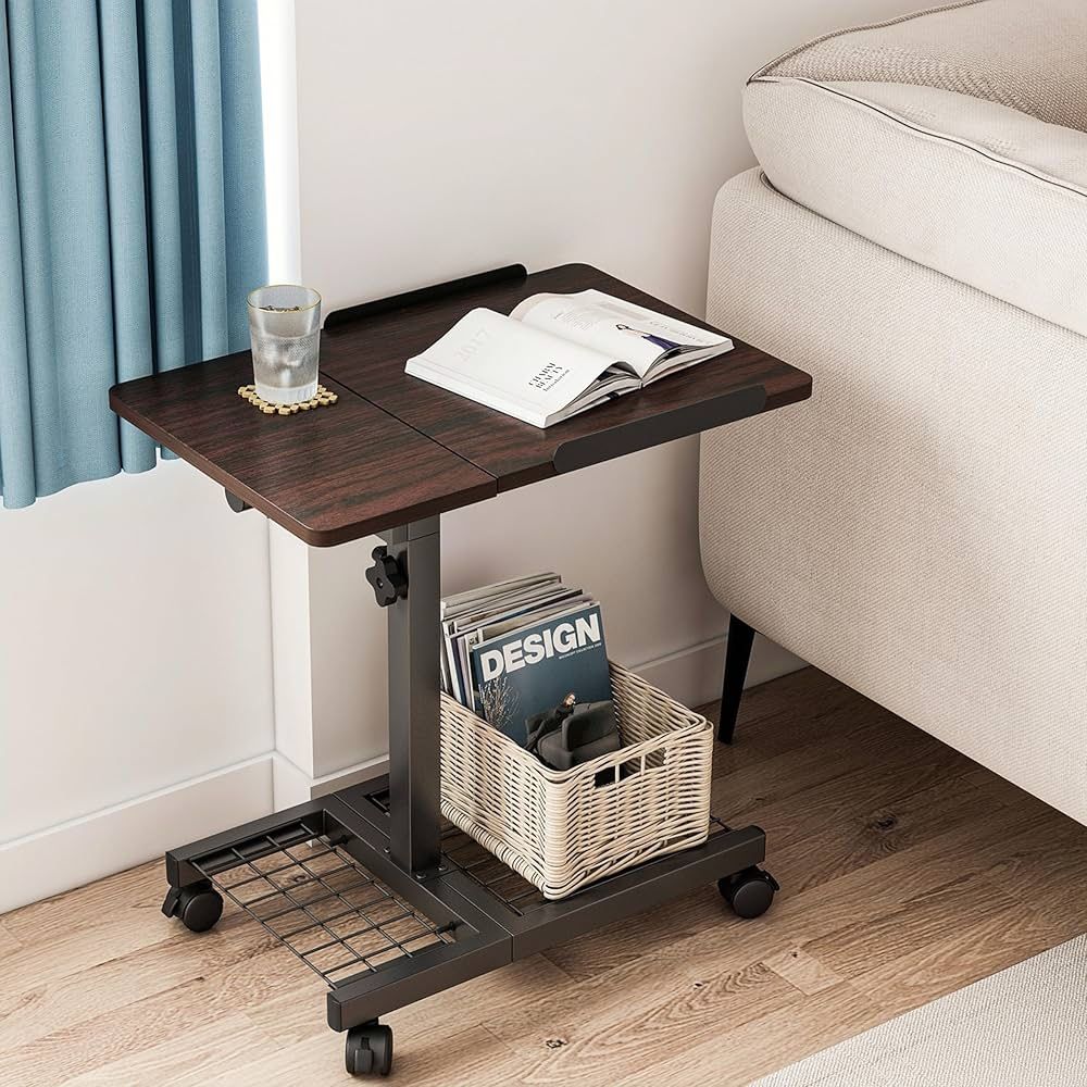 Rolling Side Table with Swivel and Tilt