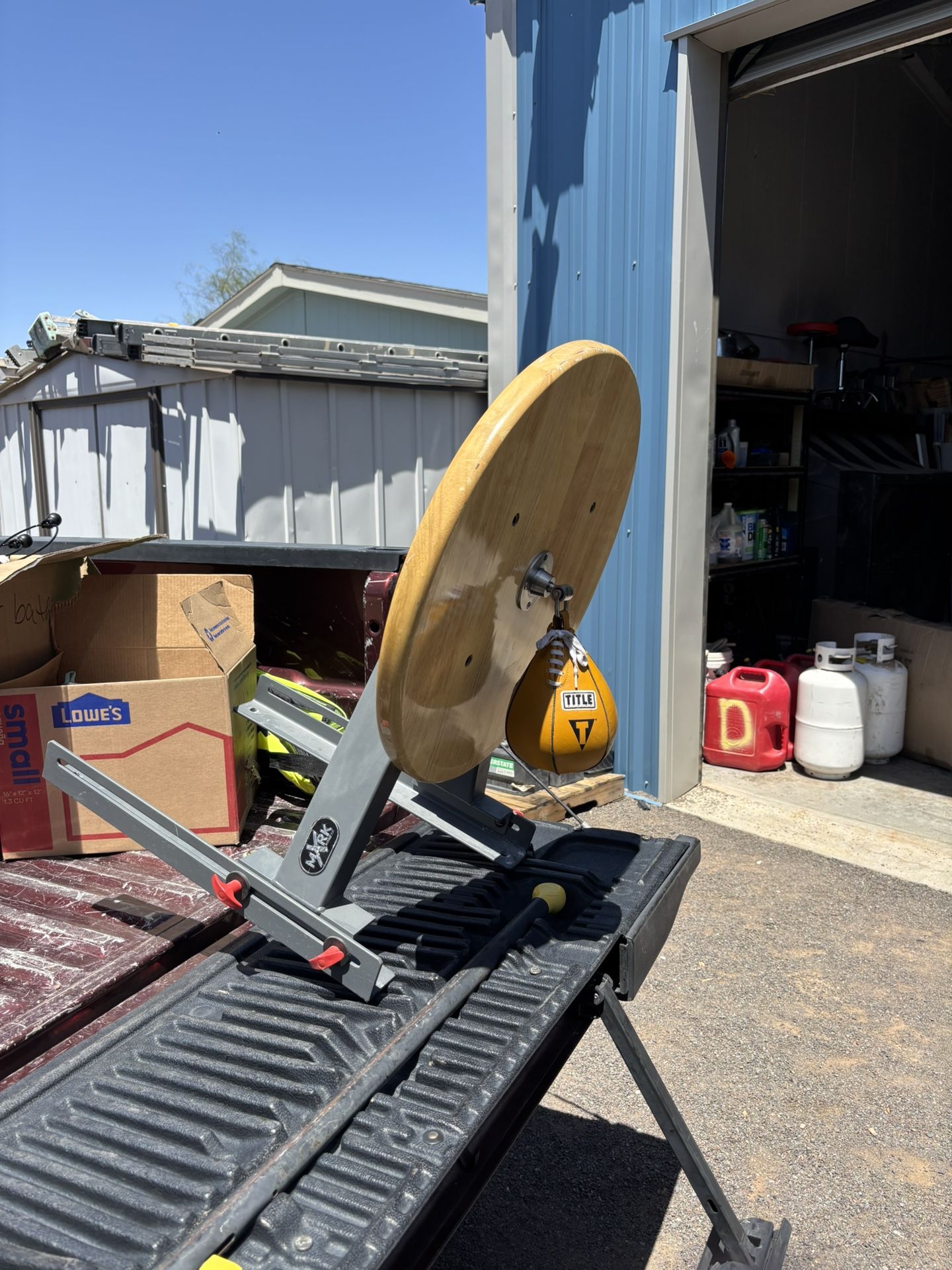 Title, speed bag, and mount