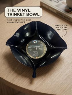 Custom Upcycled Vinyl Record Trinket Dish