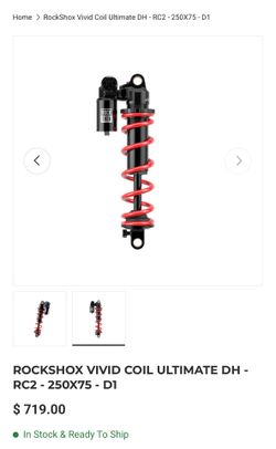 Rockshox Vivid Coil Ultimate DH (250x75) – Brand New w/ 500lb Coil