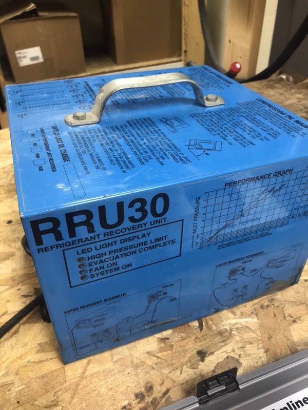 RRU30 refrigerant recovery unit for sale. Best offer to get rid of it. Price is negotiable