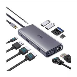 SSK Laptop USB C Docking Station Dual Monitor,HDMI 4K/60Hz Multiport Adapter 