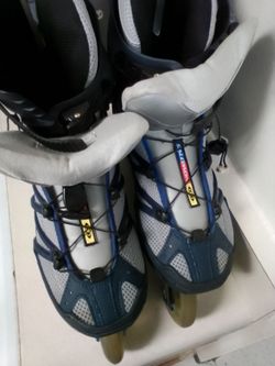 SALOMON DR 70 INLINE SKATES Rollerblades Womens US 10 Blue Grey