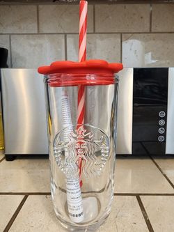 Starbucks Heart Bottom Glass Tumbler *NEW*