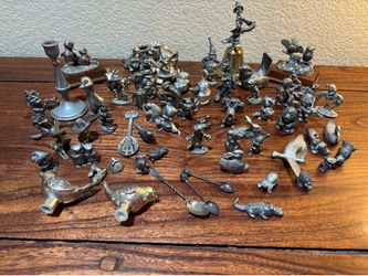Large Vintage Spoontiques & Pewter Figurine Collection – Animals, Birds, Bells & Miniatures”