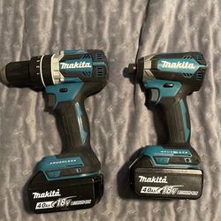 Makita 18V Drill Set With Two Batteries and Charger 