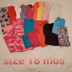 Girls clothes size 18 months