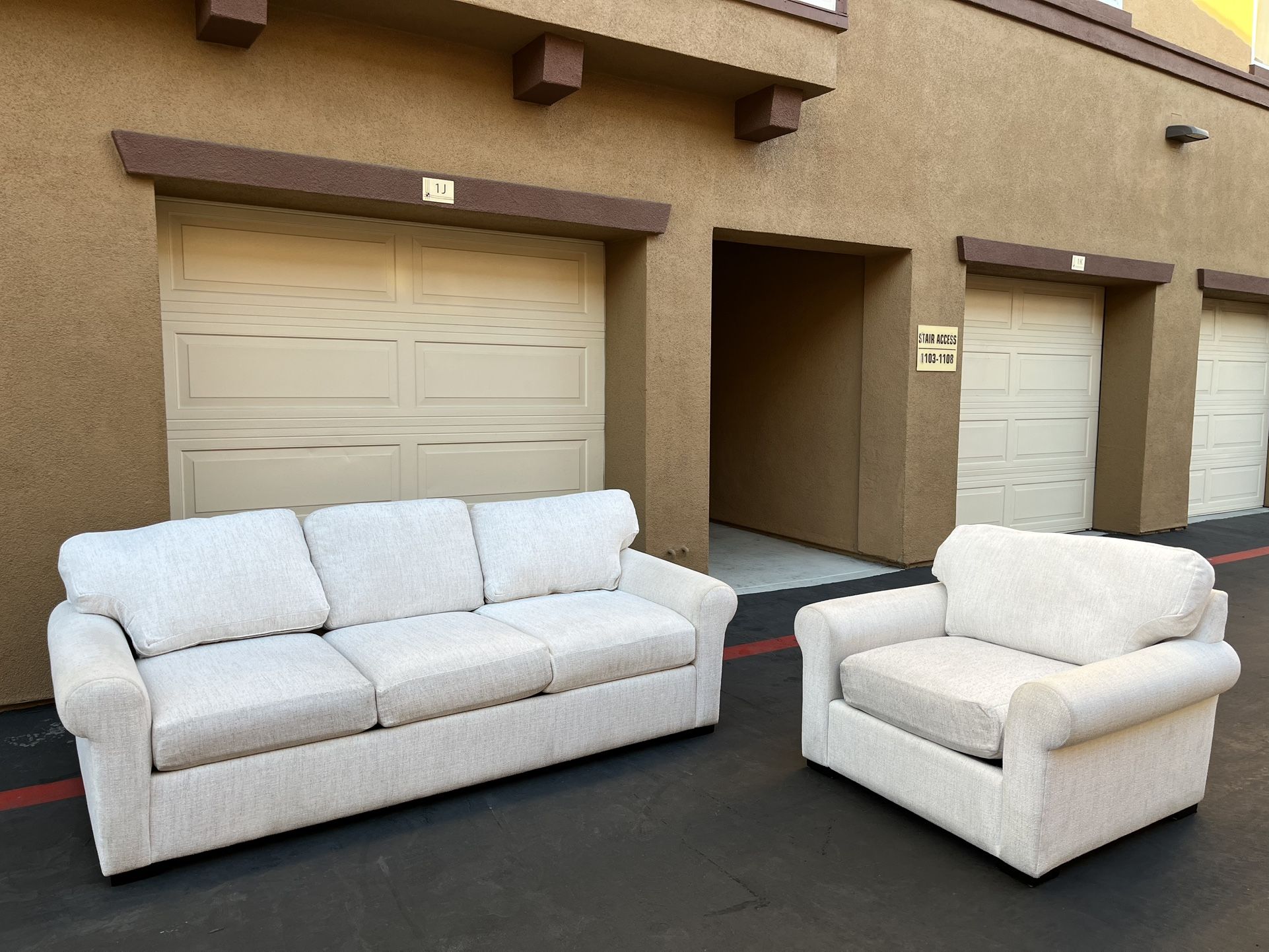 Light Beige Sofa and Chair Set – Clean, Comfortable, Ready to Use