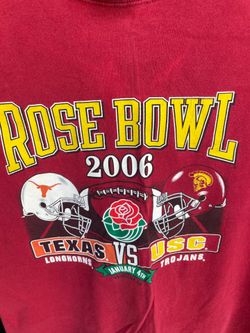 Vintage football 2006 rose bowl Texas longhorns USC Trojans shirt adult large made in Honduras