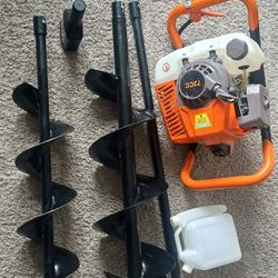 72 CC Post Hole Digger with 2 Auger Drill Bits (4"&6")+ 1 Extension Rpds