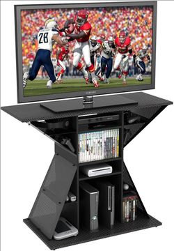 NEW Black Gaming TV Stand with Storage Shelves