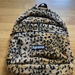 Supreme Leopard Fleece Backpack