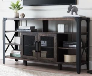 Modern Industrial TV Stand with Storage – Like New