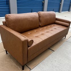 Brand New. Mid Century modern Sofa. Vegan leather. $349