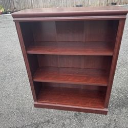 3-shelf Bookcase - Dark Cherry Finish - Stylish Trim