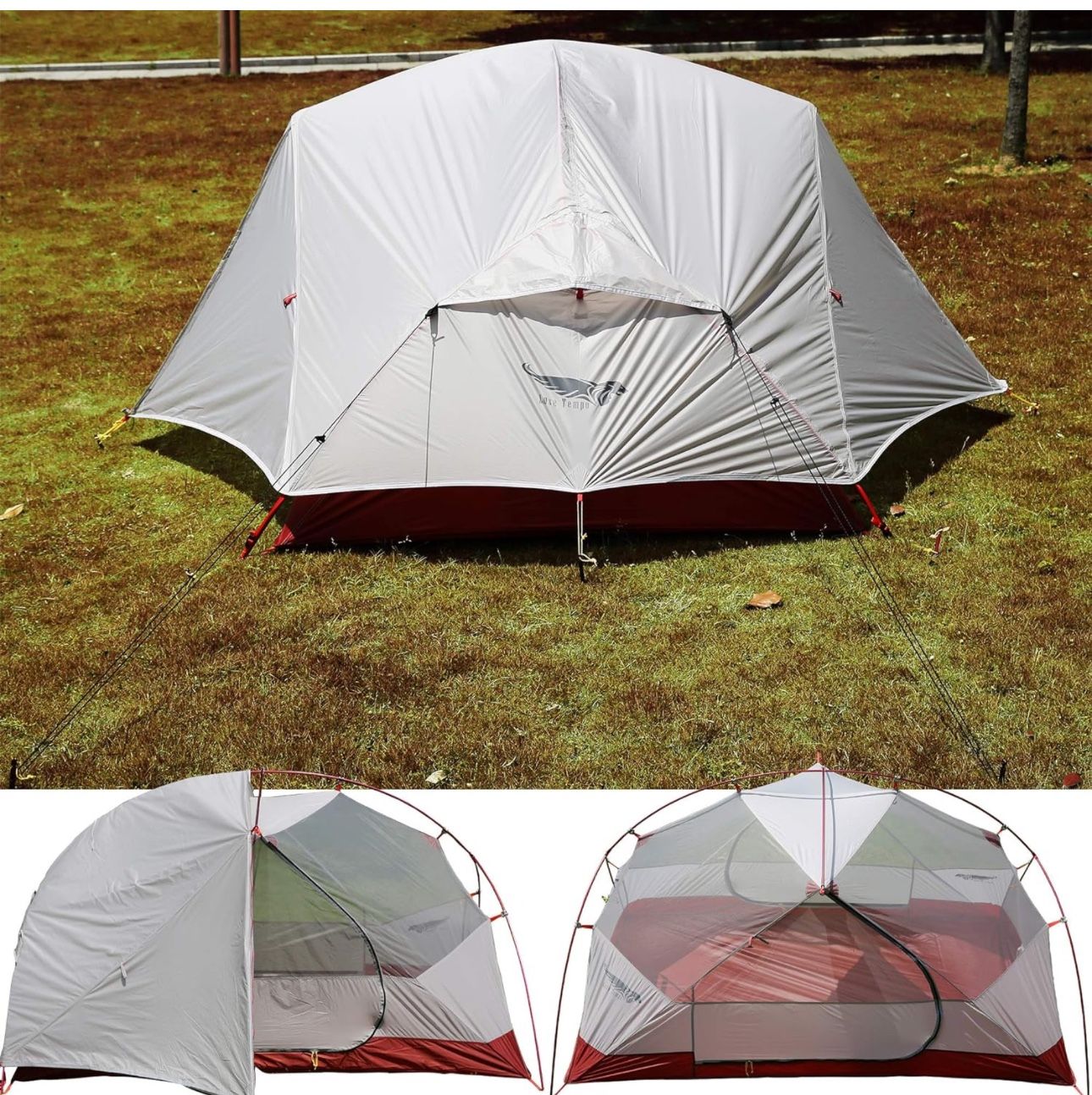 Luxe Tempo Ultralight 2 Person Tent 3.5LB Dome Backpacking Tent Silnylon