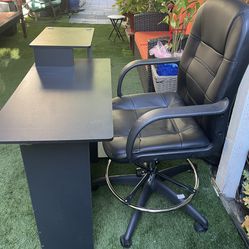 Computer Desk And Leather Office Chair Sets
