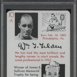 PSA DNA BIG BILL TILDEN SIGNED 1945 AUTOGRAPHS TENNIS CARD ERROR