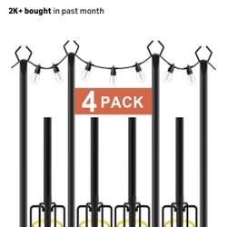 10’ String Light Poles 4 Pack