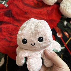 Octopus Plushie With Tow Sides Pink And Turquoise Toy