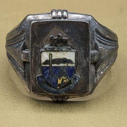 Antique Silver Fraternity ring