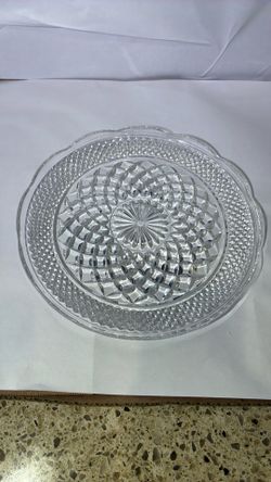 Anchor Hocking Wexford Vintage Glass Platter 14"