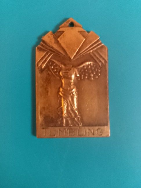 Vintage 1935 Gymnastics Tumbling Metal, Bronze