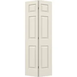 NEW IN BOX RELIABILT 36-in x 80-in Primed 6-panel Textured Hollow core Primed Molded composite Bifold Closet Doors ( Hardware Included)