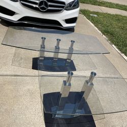 Marble/Chrome Coffee Table With Side Table 