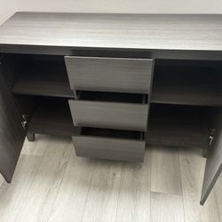 Gray Modem buffet Cabinet Sideboard , 3 Drawers And 2 Doors