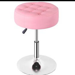 New Pink Salon Stool Backless 