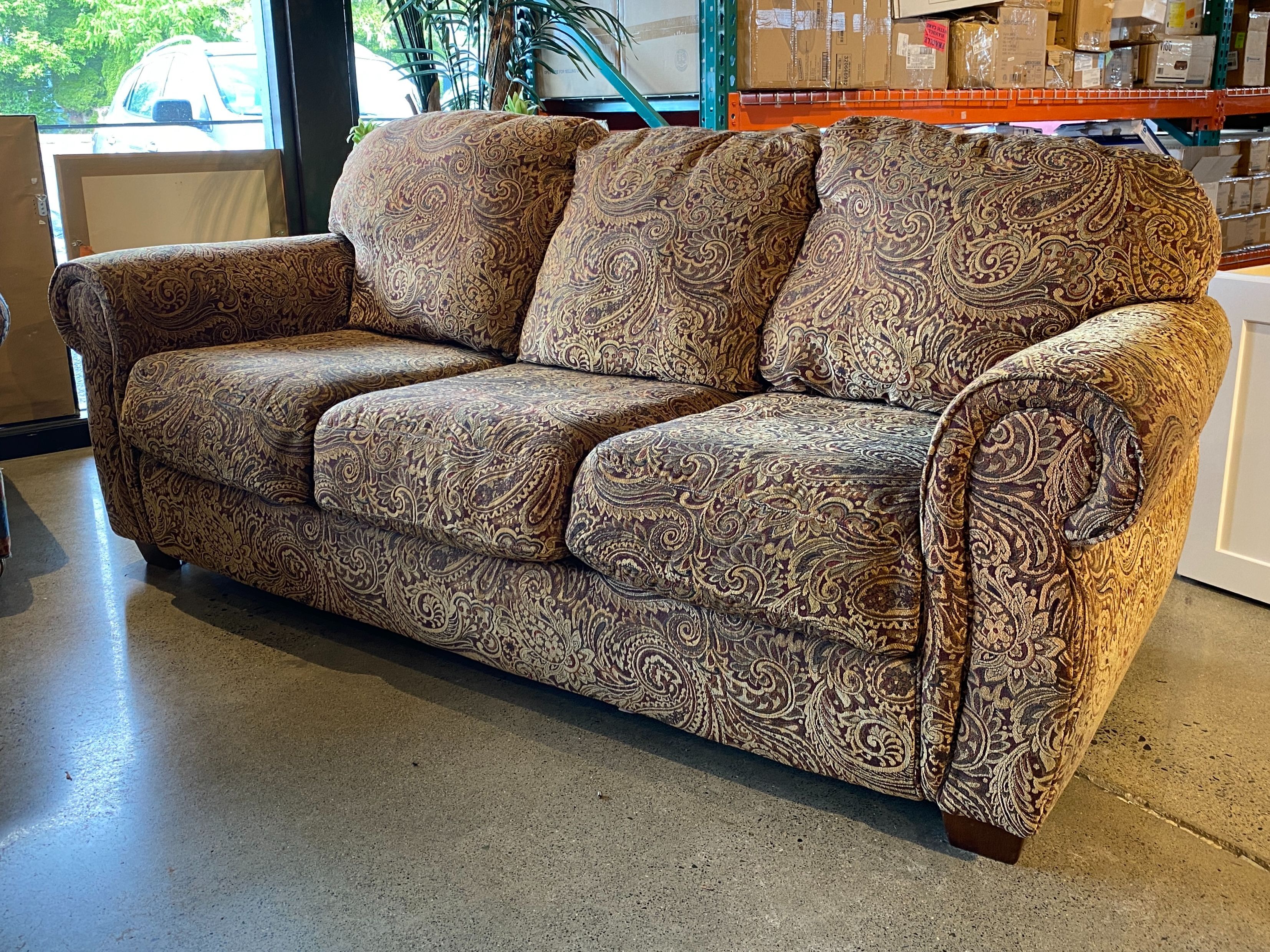 Paisley Panel-Arm 3-Seater Sofa