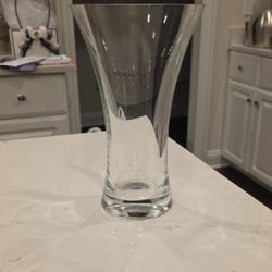 Clear Glass Flared Vase