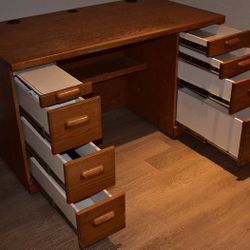 Computer Desk Custom Made Oak Plywood