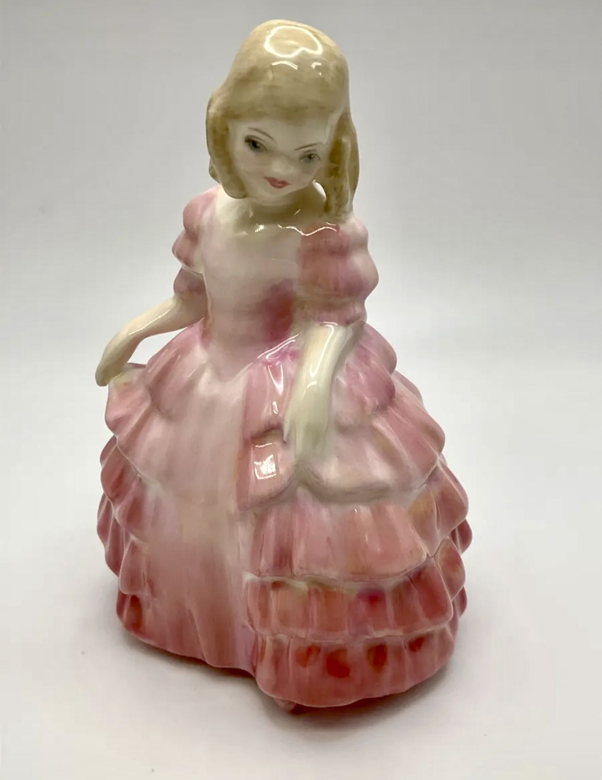 Vintage Royal Doulton Lady Girl Figurine “Rose” HN1368 Blonde In Pink Dress
