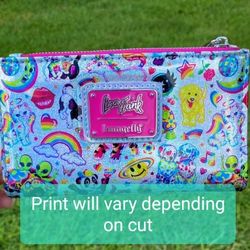 Loungefly Lisa Frank Iridescent Wallet And Backpack 