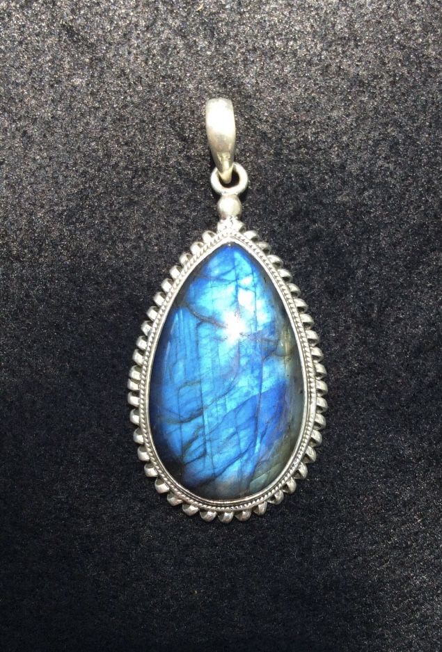 925 Sterling Silver Labradorite Pendant* Handcrafted