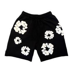 Denim Tears The Cotton Wreath Shorts Black(Size S) 