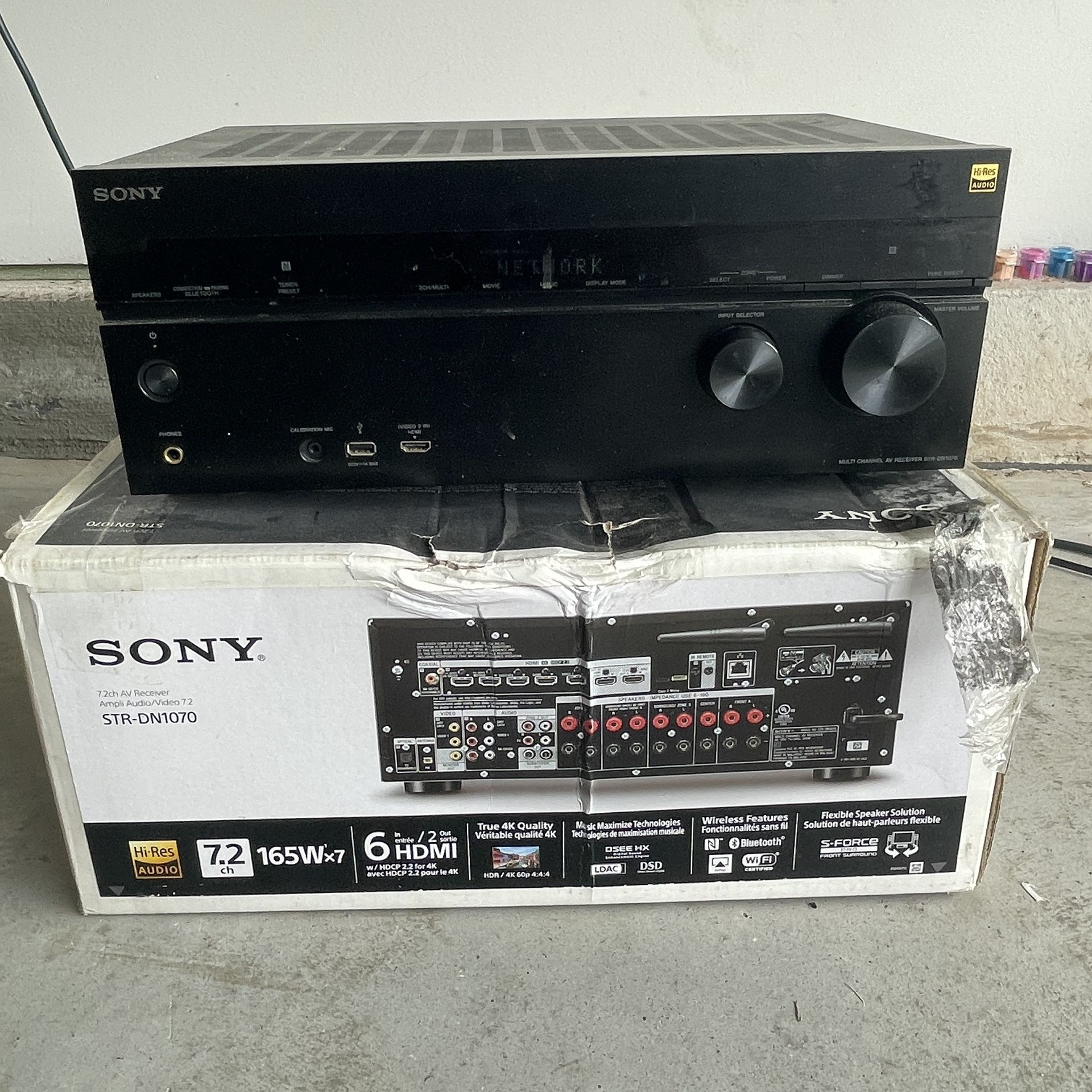 Sony STR-DN1070 Receiver + Klipsch R-110SW Subwoofer Bundle