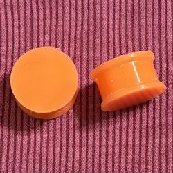 20mm Orange Silicone Double Flare Plugs 